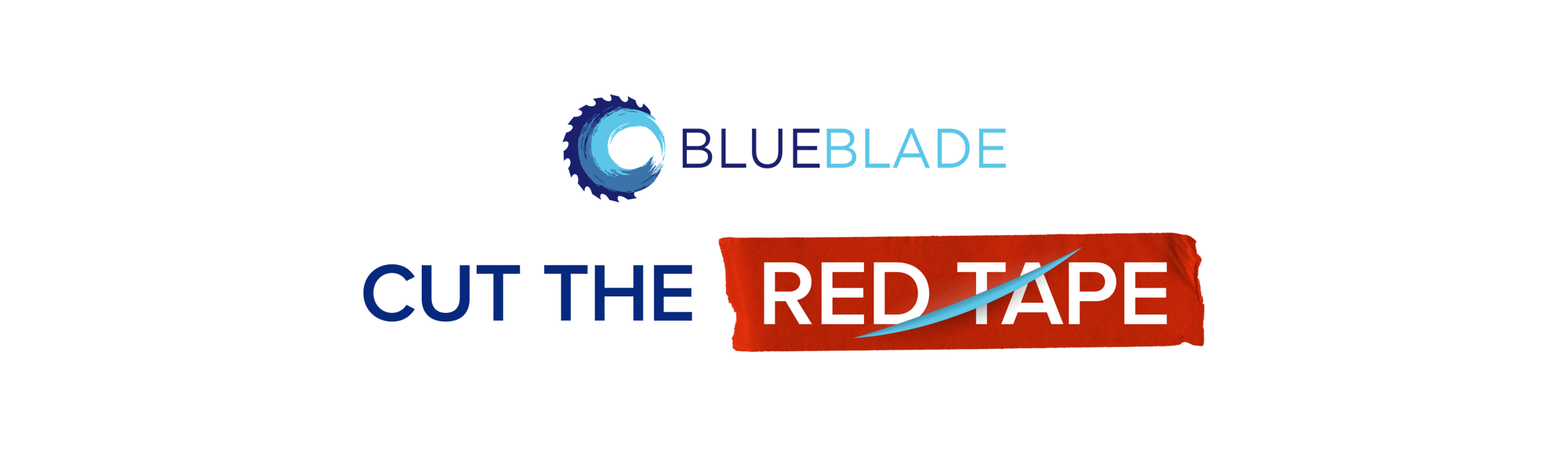 Blueblade Cut the Red Tape Hero Graphic